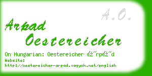 arpad oestereicher business card